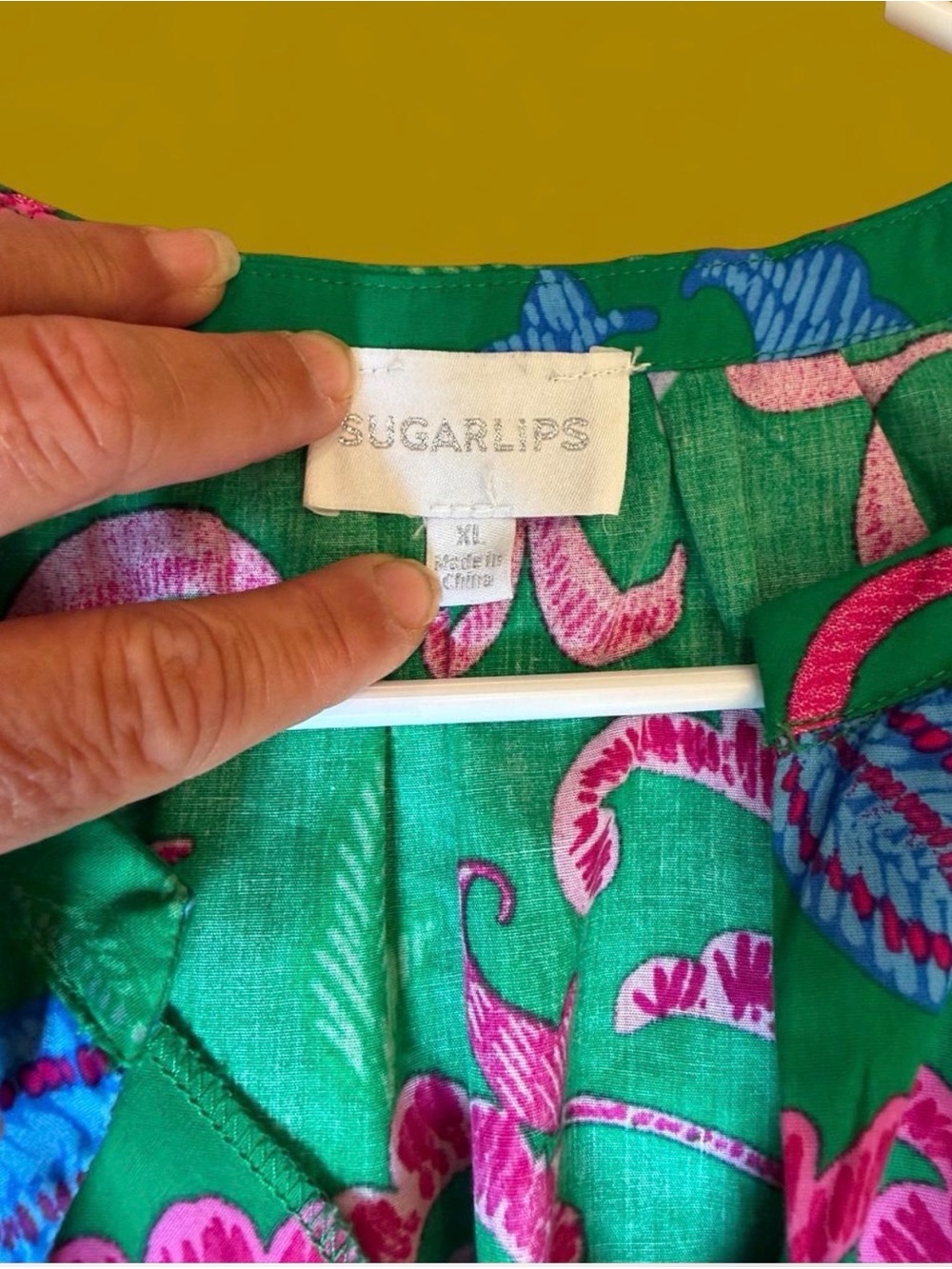Sugarlips Green Floral Midi-maxi Dress with Pink & Blue Accents XL EUC - Picture 5 of 7